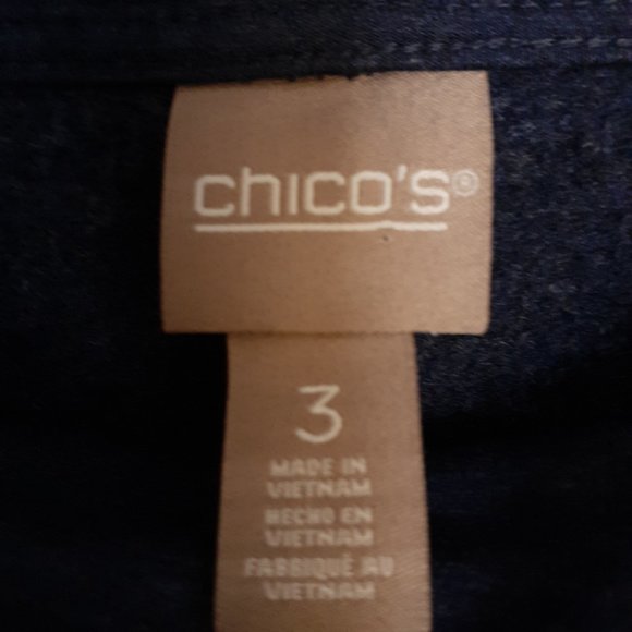 Chico's CoziSoft Cowl-Neck Side-Button Tunic Blue Size 3/Size XL/Size 16 - Picture 4 of 11